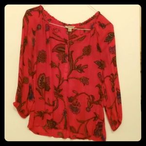 Lucky Brand red blouse